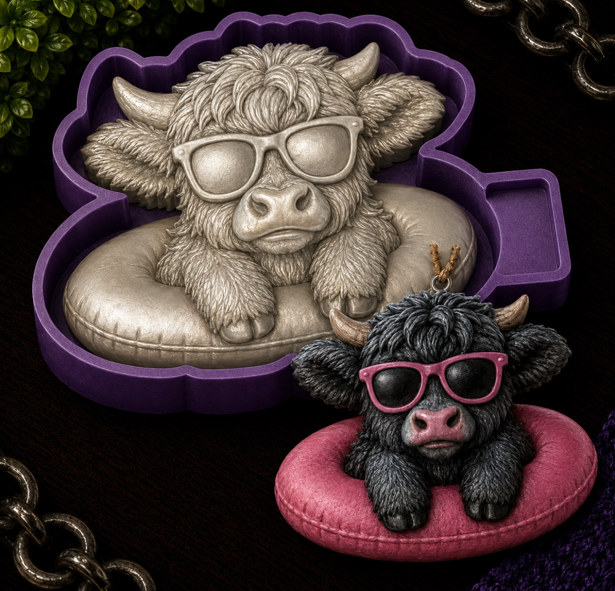 Floating Highland Cow Freshie Mold