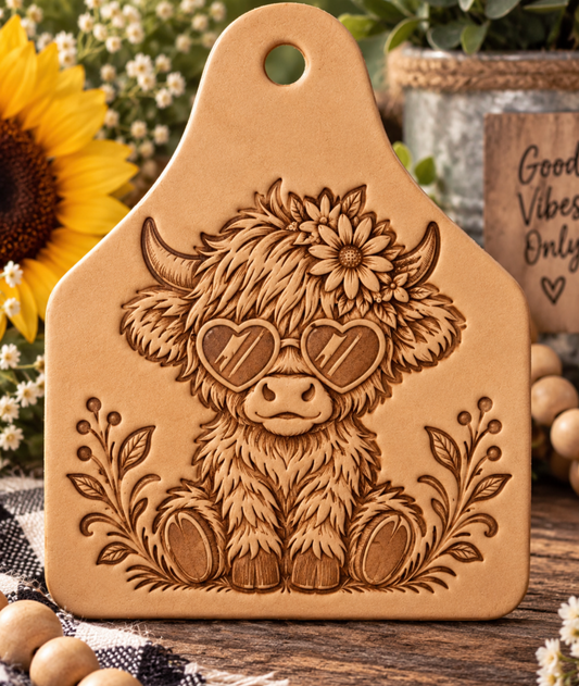 Sunglasses Cow Tag Leather Freshie