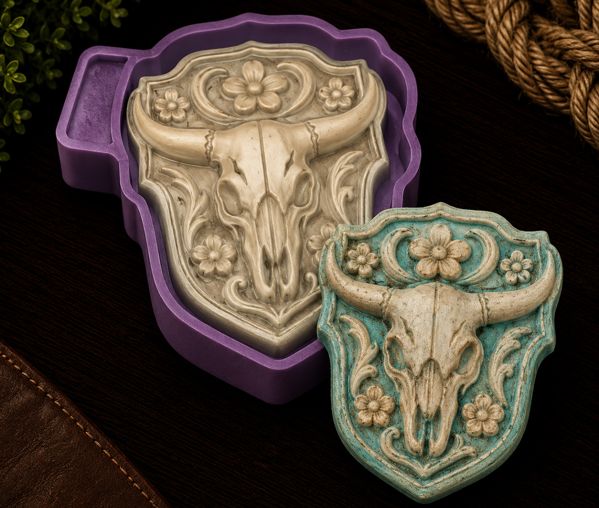 Skull Head Shield Freshie Mold