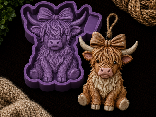 Sitting Bow Cow Freshie Mold