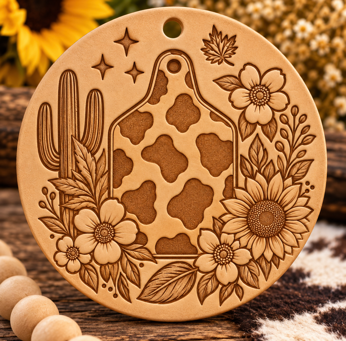 Western Cow Tag Leather Freshie