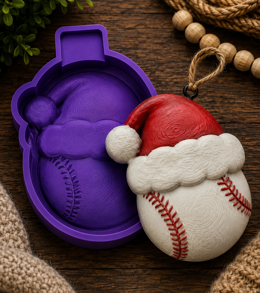 Christmas Baseball Freshie Mold