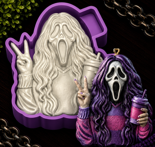 Halloween White Face Girl Freshie Mold
