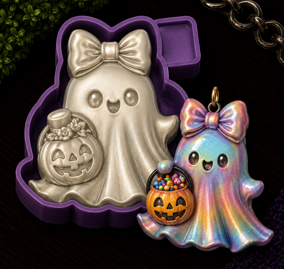 Trick or Treat Ghost Freshie Mold