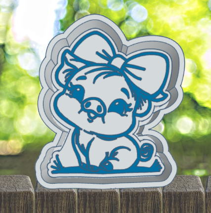 Large Bow Pig Freshie Mold
